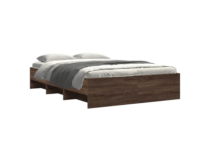  Lit double- lit adulte -  cadre de lit sans matelas chêne marron 140x200 cm  - Conforama B