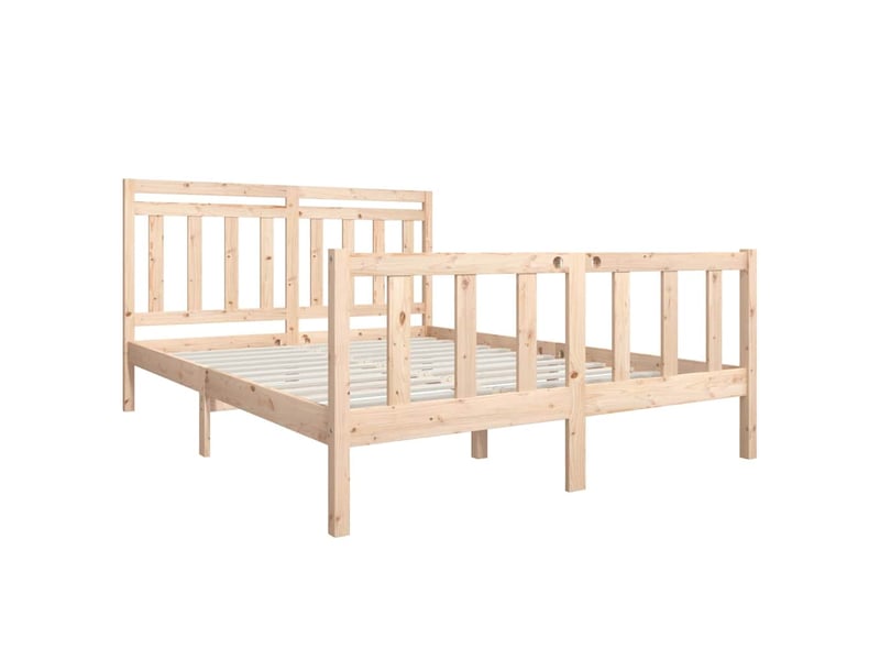  Lit double- lit adulte -  cadre de lit sans matelas bois massif 160x200 cm  - Conforama B