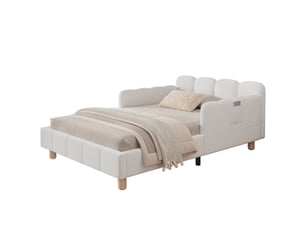 Lit simple 90x200 cm <strong>OKMYHOME</strong>  <strong></strong> coloris beige