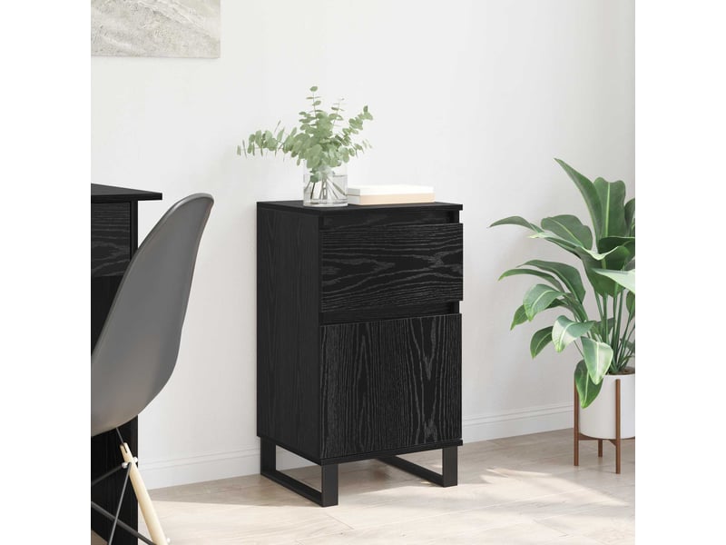 Buffet - bahut - meuble de rangement chêne noir 35 x 40 x 70 cm bois d'ingénierie - Conforama B