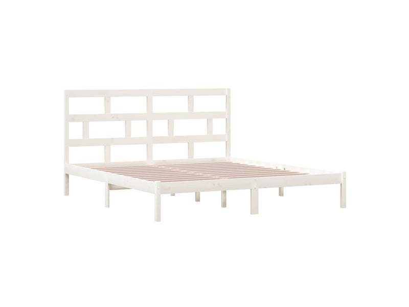  Lit double- lit adulte -  cadre de lit sans matelas blanc bois massif  - Conforama C