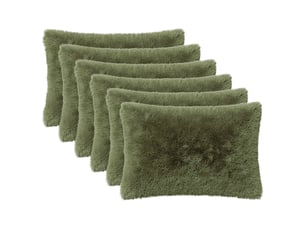 Lot de 6 coussins avec oreiller, coussins décoratifs heerlen vert fleece pv cf50935