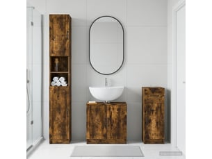 Ensemble de meuble de salle de bain 3 pièces utrecht chêne fumé cf63514