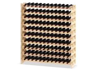 Range bouteille pour bouteilles, 120 x 29 x 128 cm, casier à bouteilles de vin avec étagères, porte bouteille en pin massif, grand espace superposable