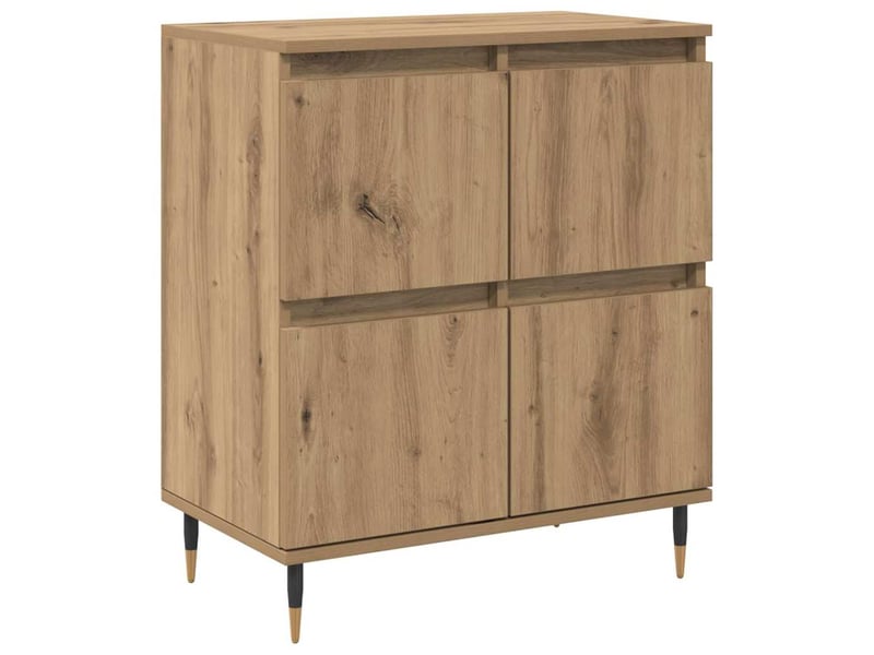 Lot de 3 armoires de rangement moderne 60 x 35 x 70 cm avec grand espace de stockage chic en bois chêne artisanal 02_0056038  - Conforama B