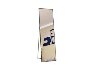 Miroir sur pied - 140 x 40 cm - noir - miroir plein pied rectangulaire en verre trempé, cadre en alliage d'aluminium, design moderne