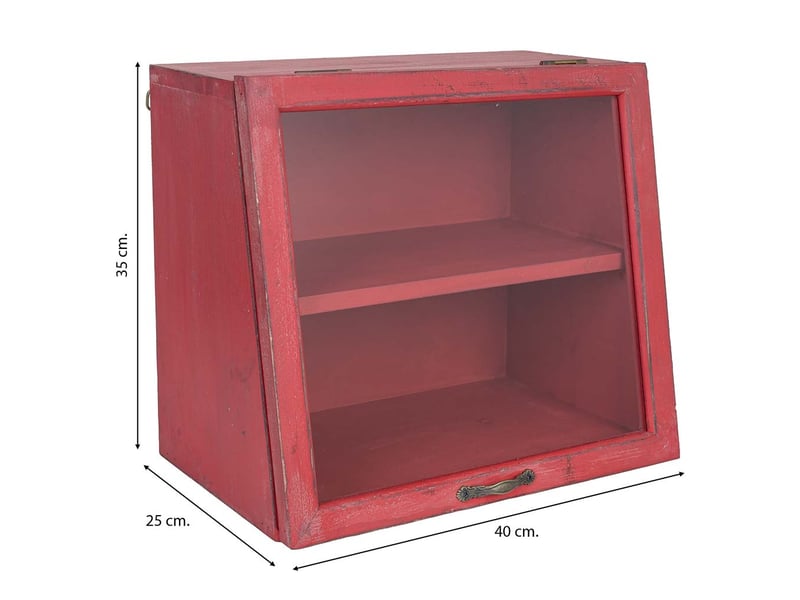  Vitrine en bois rouge 40x25x35 cm h  - Conforama D