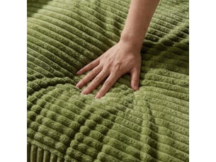 Canapé d'angle, canapé modulable, en velours tricoté, vert, assise profonde, style cloud, pour salon, version droite, chambre
