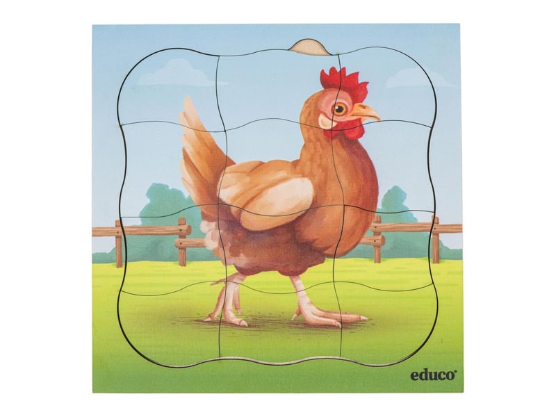  Educo à la ferme - la poule pousse  31 pièces de puzzle 8719924061784 - Conforama C