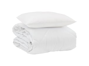 Duvet d'été simple avec oreiller 2 pièces - couette blanc microfibre