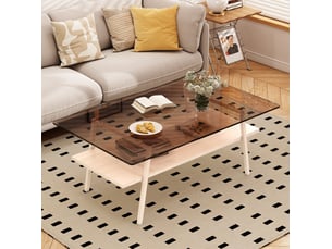Table basse rectangulaire coloris bicolore <strong>CHICFURN</strong> <strong></strong> - 58 cmx98 cm