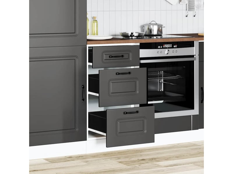  Meuble de rangement, meuble bas de cuisine bois d'ingénierie noir shl9890  - Conforama C