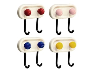 4 petits crochets muraux colorés - adhésifs pour salle de bain, cuisine, porte, plafond, salon, rangement - sans percer ni clous - multicolore