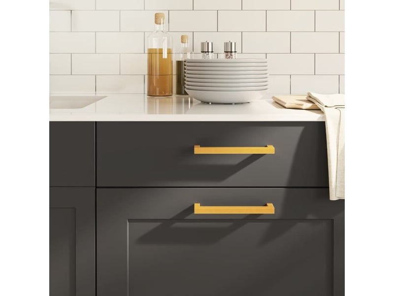  Poignée d'armoire vidaxl, 160 mm, dorée  - Conforama B