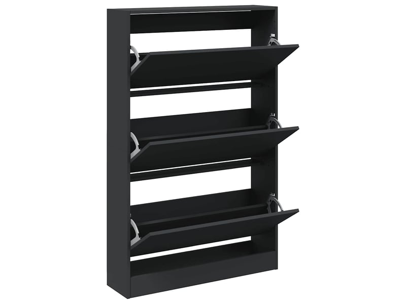  Meuble à chaussure, armoire à chaussures noir 80x21x125,5 cm bois d'ingénierie  - Conforama A