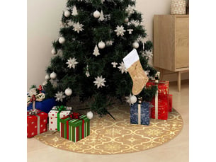 Jupe de sapin de noël de luxe avec chaussette jaune 150cm tissu