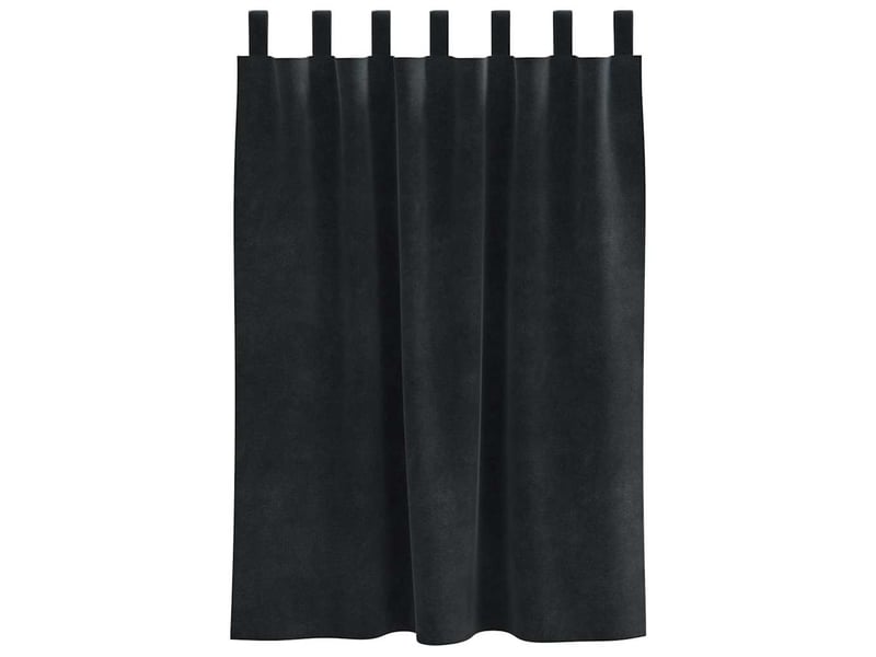 Lot de 2 rideaux, rideaux de fenêtre noir 140 x 140 cm velours cf44089 - Conforama D