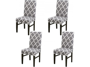 Lot de 4 housses de chaises de salle à manger, housse de protection élastique pour chaises de salle à manger, housse de chaise imprimée, ho, multicolore