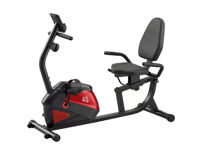  Bicicleta estática con respaldo de 8 niveles de resistencia volante asiento ajustable pantalla lcd y soporte  - Conforama B