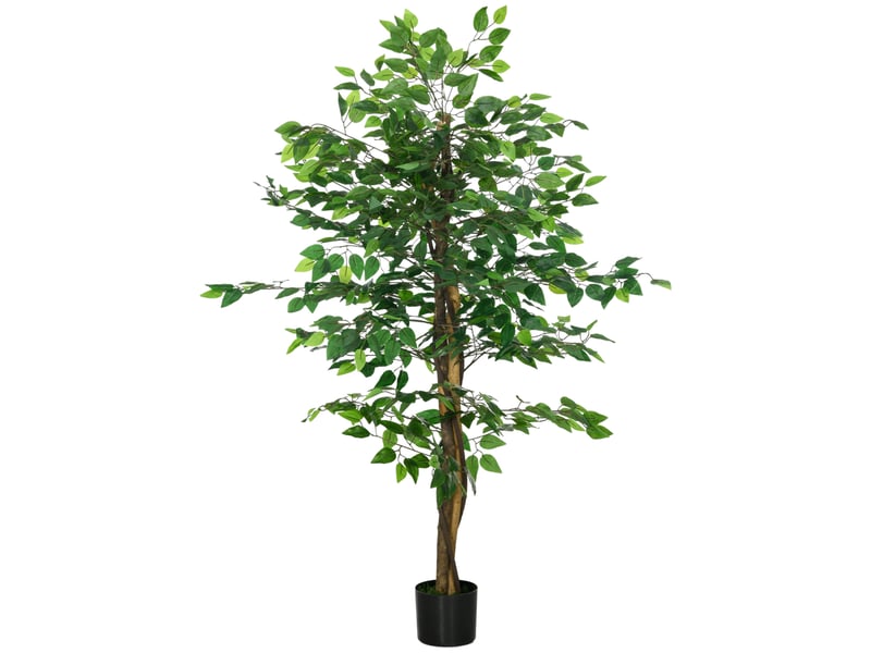  Plante artificielle ficus hauteur 1,50 m tronc branches liane lichen feuilles grand réalisme pot inclus vert  - Conforama A