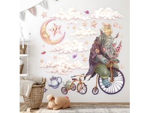 Sticker mural - animaux pastel100x128 cm