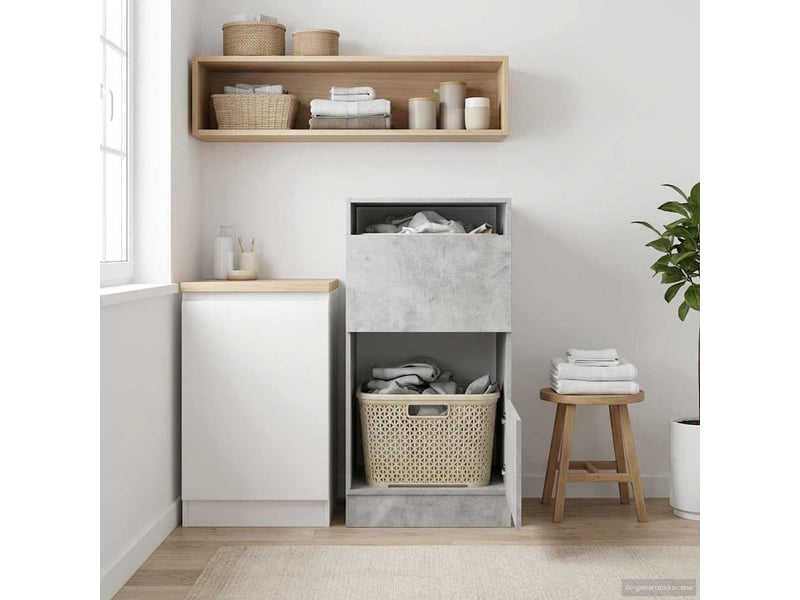 Armoire à laver béton 50x68x102 cm bois d'ingénierie - Conforama B