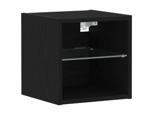 Table de chevet - cabinet de chevet - table de nuit murale led noir 30 x 28,5 x 30 cm
