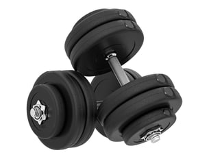 Ensemble de 12 haltères de musculation de 50 kg (8 x 5 kg, 4 x 1,5 kg), en acier et plastique pe, noires