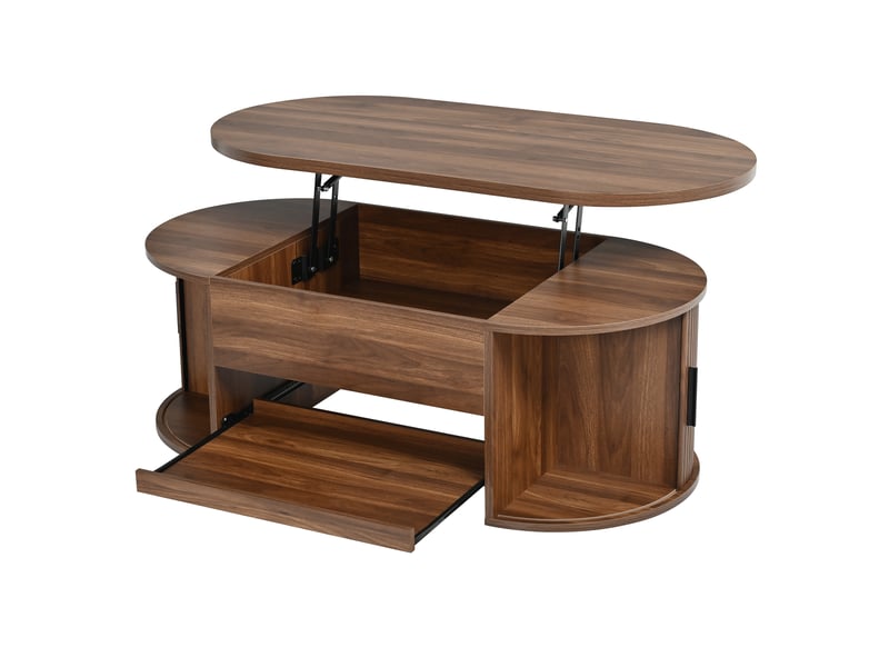  Table basse,110x55x55 cm,avec plateau relevable,mdf,coloris noyer  - Conforama D
