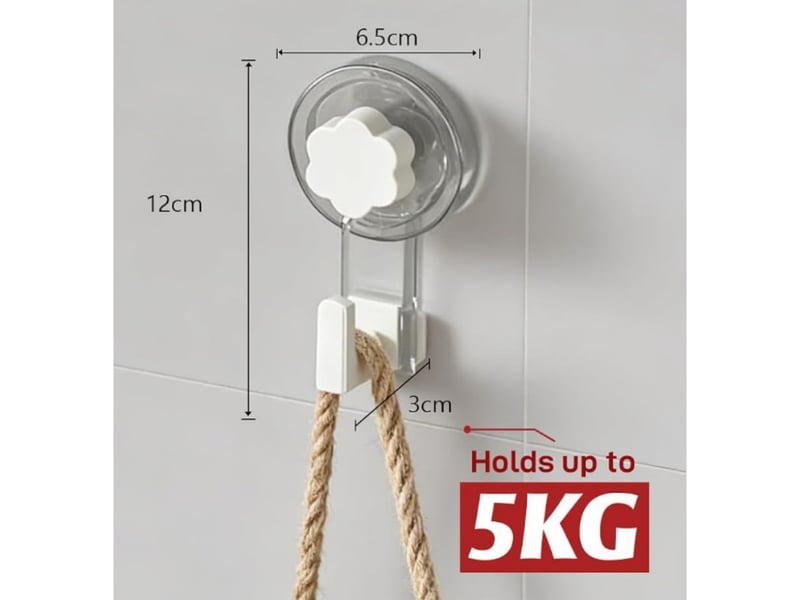  Crochet ventouse salle de bain (clear+silver, ) |  crochet mural sxtra forte suction hooks pour douche cuisine torchon toilette  - Conforama D