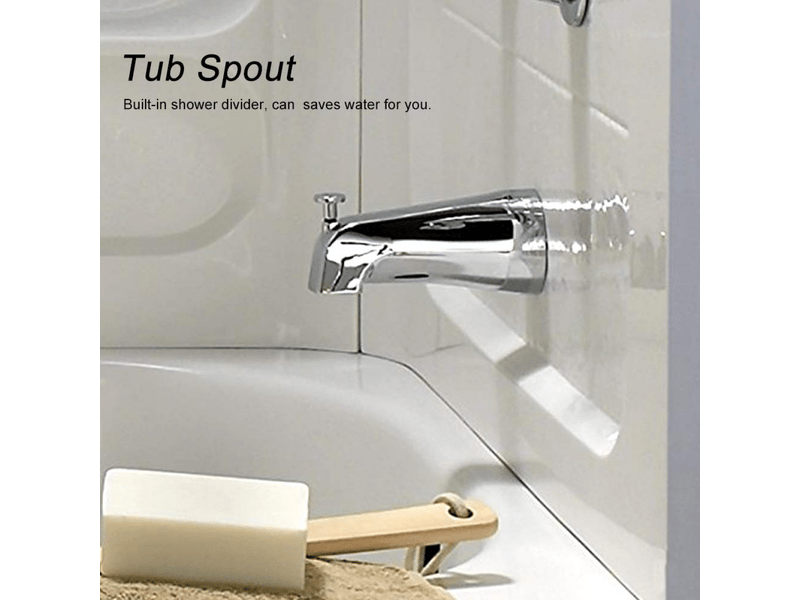  Robinet de baignoire mural galvanisé avec bec de baignoire dissimulé et inverseur rétractable pour salle de bain  - Conforama E