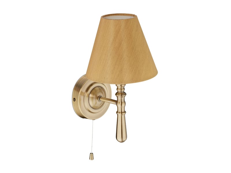  Lampe murale traditionnelle design élégant 28 x 16 x 19 cm éclairage d'ambiance cosy en soie artificielle beige 13_0008898  - Conforama A