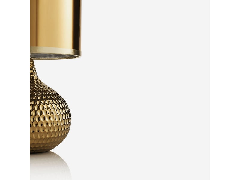  Lampe de table en céramique avec abat-jour pvc seronda - or  - Conforama C