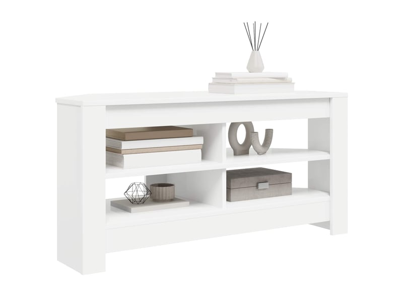  Meuble tv d'angle moderne 102x41x50 cm blanc bois d'ingénierie  - Conforama C