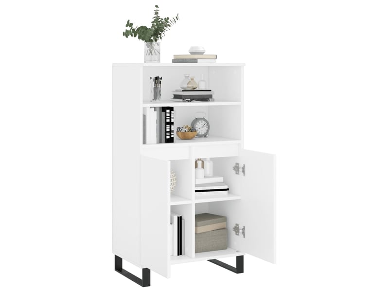  Buffet haut - bahut - meuble de rangement blanc 60x36x110 cm bois d'ingénierie  - Conforama D