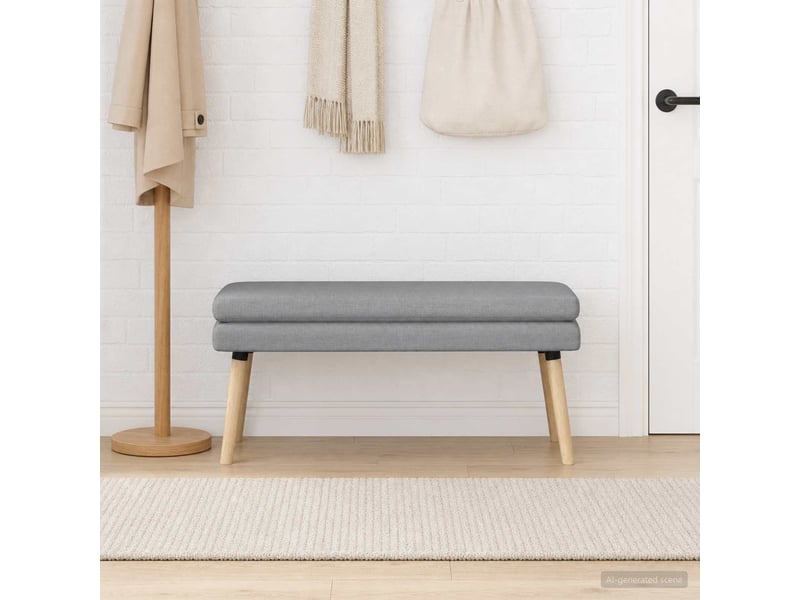  Banc d'entrée, banc à double couche gris clair 110x40x47 cm tissu  - Conforama D