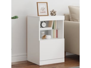 Buffet - bahut - meuble de rangement avec lumières led blanc 41x37x67 cm
