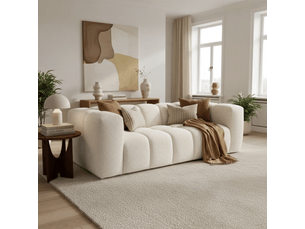 Canapé droit fixe <strong>MOBILIER DECO</strong> <strong>LAYANE-3-BEI</strong> 3 places Tissu beige