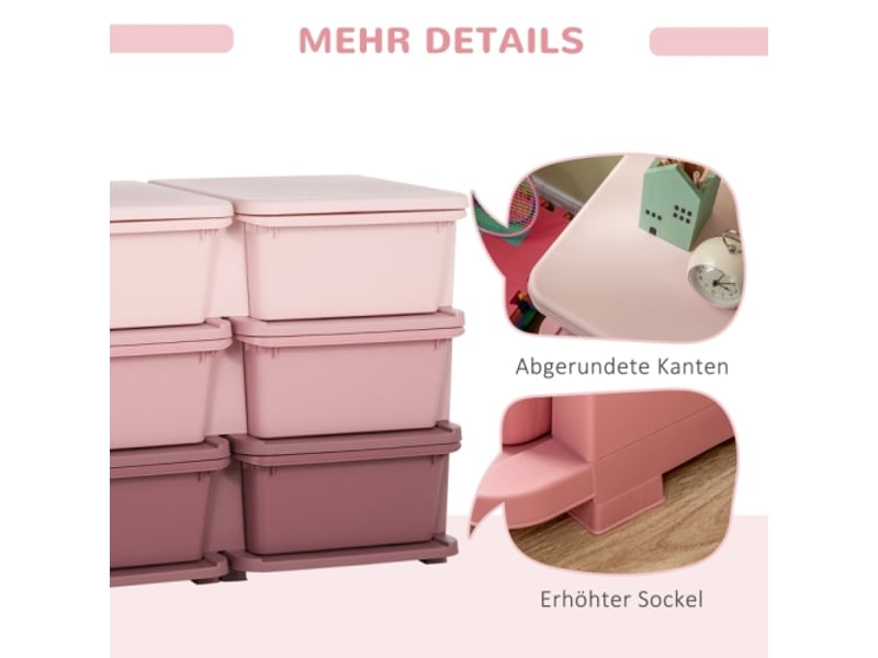 Boîte rangement jouets rose, 6 tiroirs, organiseur en plastique, commode pour chambre enfant - Conforama D