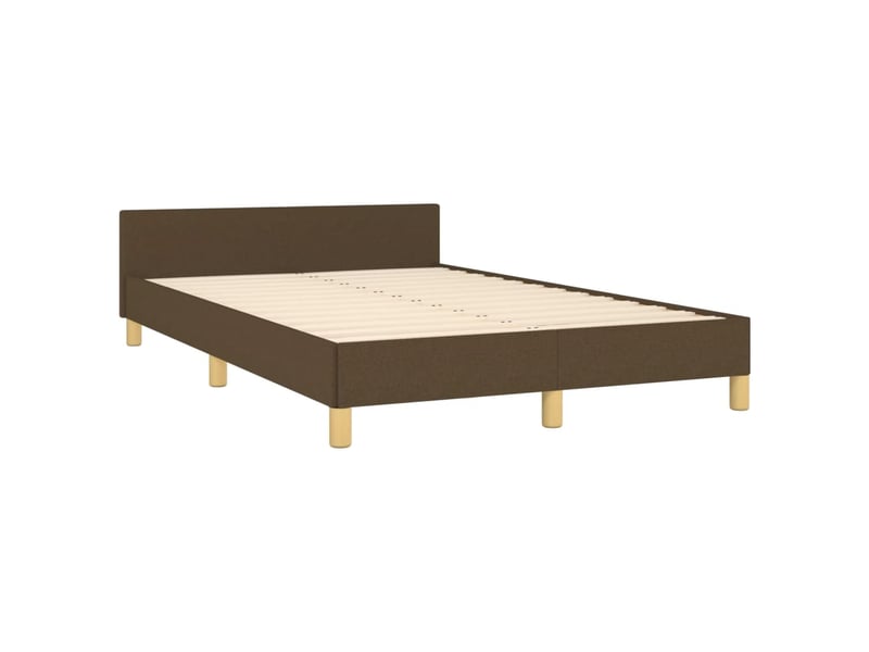  Lit double- lit adulte -  cadre de lit sans matelas marron foncé 120x190 cm tissu  - Conforama D