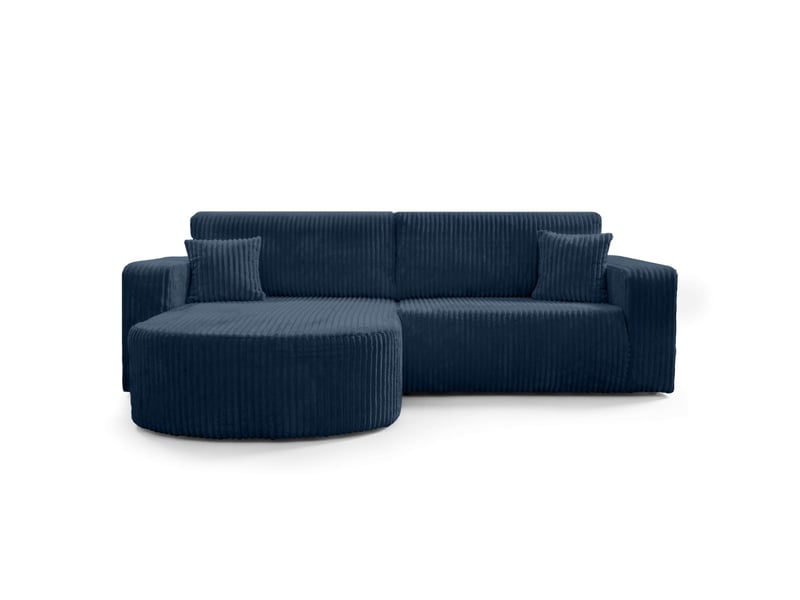  Kiara - canapé d'angle compact réversible et convertible 4 places en velours côtelé épais  - Conforama E