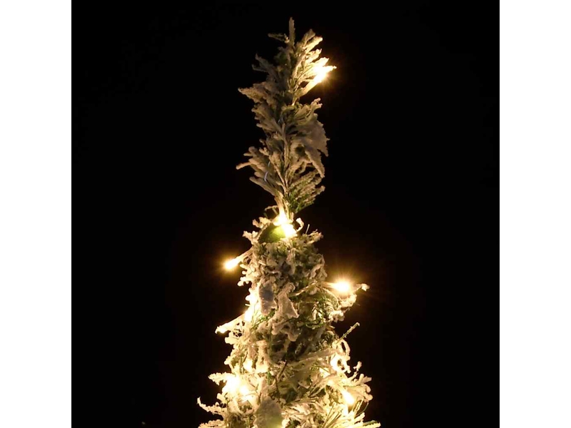  Sapin de noël artificiel, arbre de noël escamotable avec neige floquée 200 led  - Conforama C