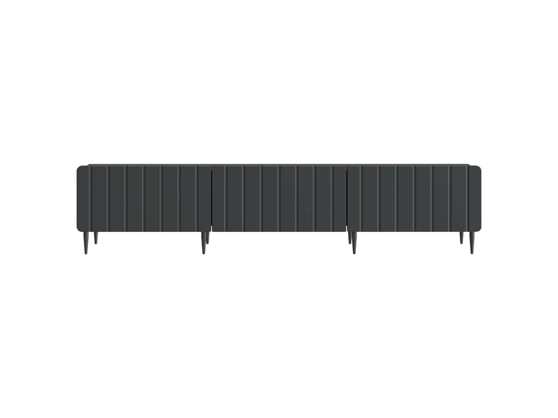  Meuble tv - banc tv - meuble de rangement avec tiroir noir 147 x 34,5 x 32 cm bois d'ingénierie  - Conforama E