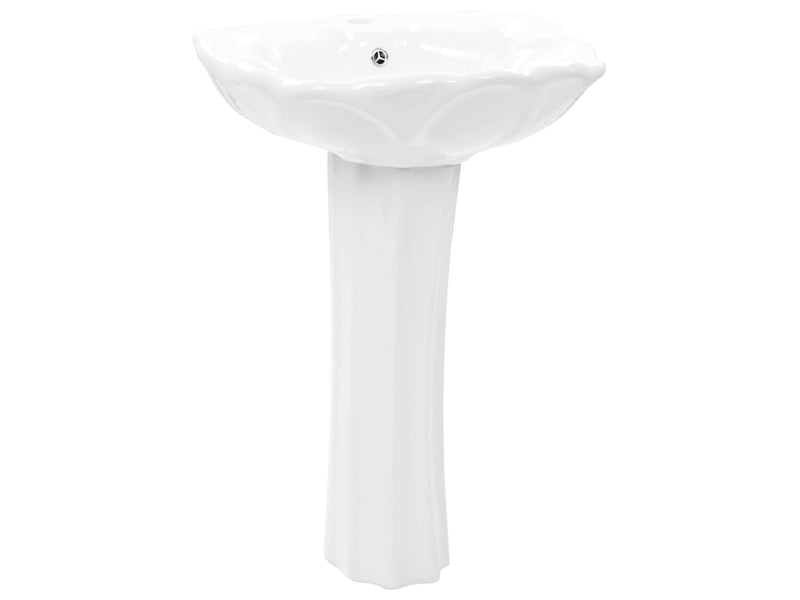  Lavabo autoportant avec socle céramique blanc 58x51x20 cm  - Conforama A