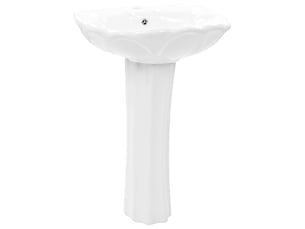 Lavabo autoportant avec socle céramique blanc 58x51x20 cm