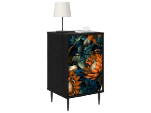 Table de chevet - cabinet de chevet - table de nuit lochem chêne noir 36 x 33 x 61 cm