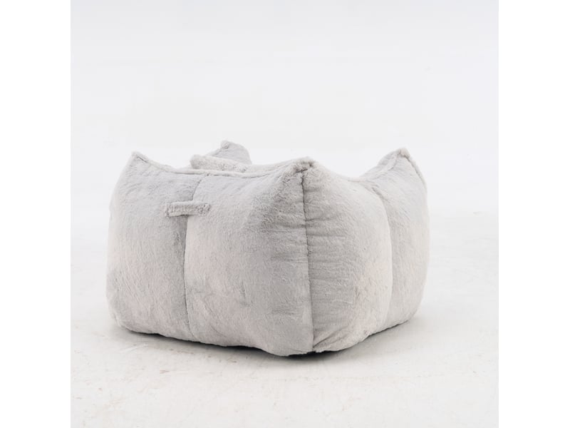 Fauteuil poire géant 123x97x73 cm – gris – coussin inclus, mousse haute densité et confort  - Conforama D