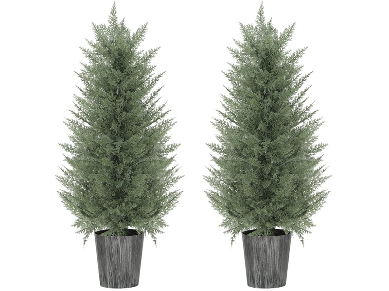  Lot de 2 cyprès artificiels 15x15x90 cm en pot vert  - Conforama A