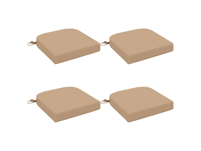 Lot de 4 coussins de siège, coussins d'assise soest 100 % polyester sable cf60802 - Conforama A
