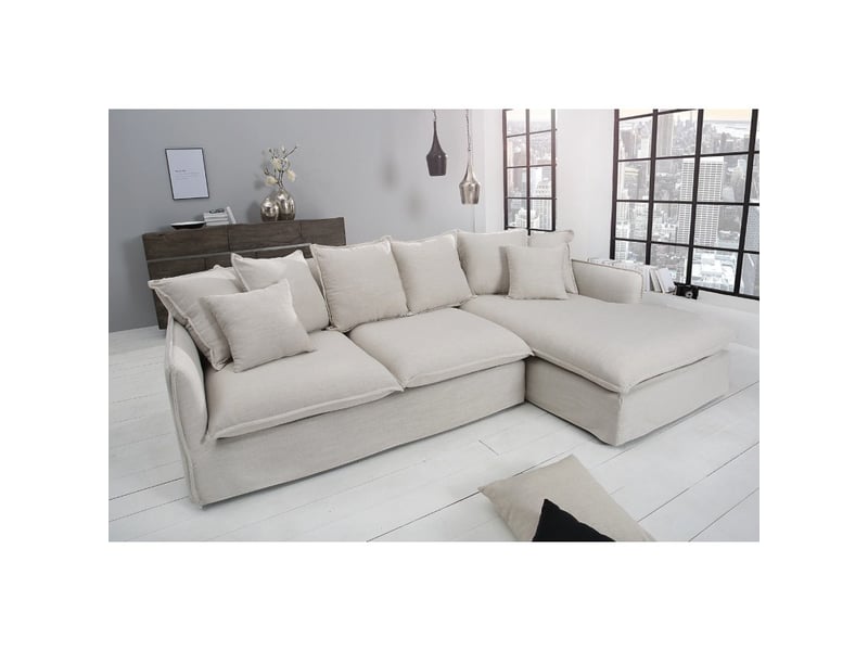  Canapé d'angle kalia – blanc – 4 places – angle à droite – contemporain  - Conforama E